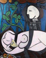 Картина П.Пикассо "Обнаженная, зеленые листья и бюст"