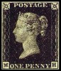 Первая почтовая марка "Черный пенни"