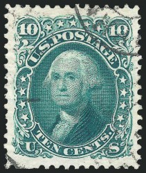 Почтовая марка США 1875 г. с Вашингтоном