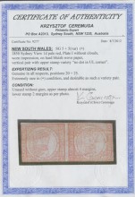Сертификат первой почтовой марки в Австралии