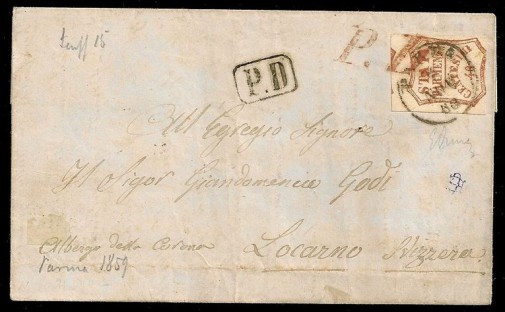 Письмо с Маркой Парма 1859
