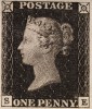 Первая почтовая марка Великобритании и мира "Черный пенни"