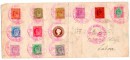 Конверт Индии 1911 года с 11 почтовыми марками 