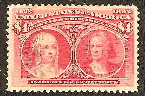 Почтовая марка США 1893 года, посвященная открытию Америки
