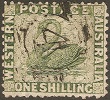 почтовая марка Западной Австралии "Зеленый лебедь"