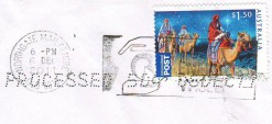 Почтовая марка Австралии "Караван" на конверте