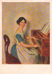 Посткроссинг: почтовая открытка "Пианистка"