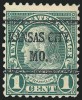 Почтовая марка США с предварительным гашением "Канзас-Сити"