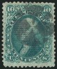 Зеленая почтовая марка США 1868 г. с вафелированием