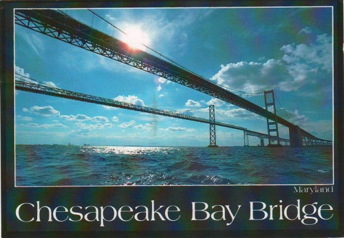Посткроссинг: почтовая открытка США "Мост через Чесапикский залив"