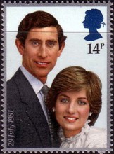 Почтовая марка Великобритании с Принцессой Дианой