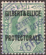 Почтовая марка колонии Великобритании с надпечаткой