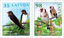 Почтовые марки Латвии с птицами