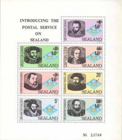 Серия почтовых марок Силенда с надпечатками