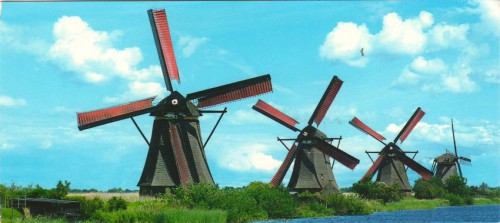 Посткроссинг: почтовая открытка Голландии "Мельницы"