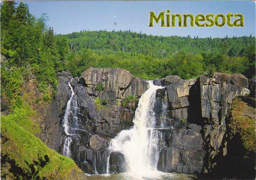 Посткроссинг: почтовая открытка "Водопад в Миннесоте"