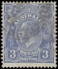 Почтовая марка Австралии "Георг V" с перевернутым водяным знаком