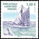 Антарктическая марка с яхтой