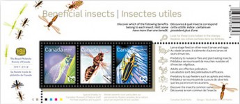 Почтовый блок Канады с насекомыми