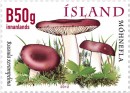 Почтовая марка Исландии с грибами