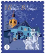 Новогодняя марка Бельгии