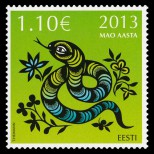 Год Змеи на марке Эстонии