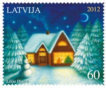 Новогодняя марка Латвии