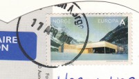 марка Норвегии "Европа" на почтовой открытке