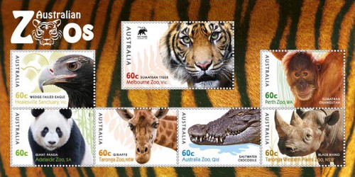 Почтовые марки Австралии "Австралийские зоопарки"