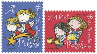 Новогодние марки Польши