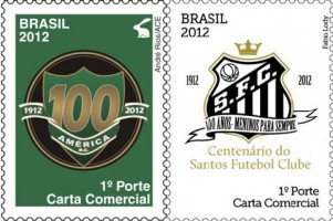 футбольные клубы на марках Бразилии