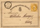 Первые маркированные почтовые карточки Австро-Венгрии